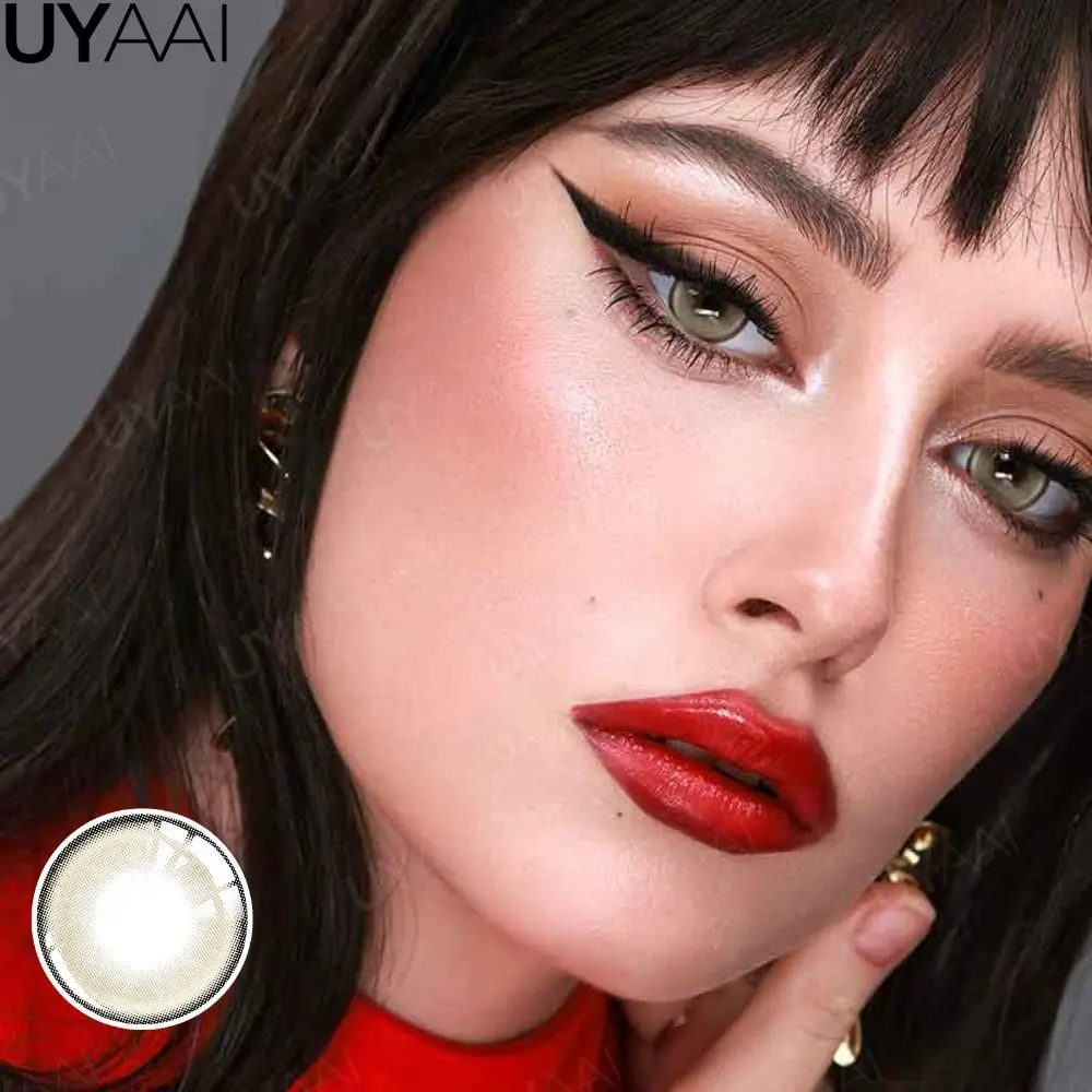 UYAAI NEUE Kontaktlinsen Beauty Blaue Augen Farblinsen Große Augen Natürliche Braune Linsen Kosmetik Graue Augenlinsen Make-up Grüne Schönheit – Detail 30