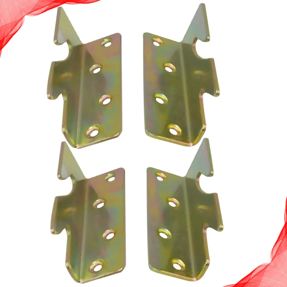 

Alipis 4Pcs Thickened Bed Hinge Bracket Mortise Rail Connector Frame Mounting Hardware Attachment for Bed Frame