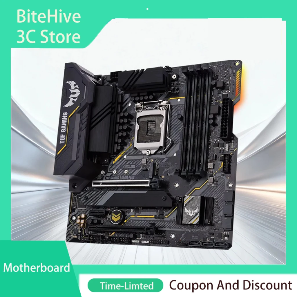 ASUS TUF GAMING B460M-PLUS PC Motherboard Supports LGA1200 Micro ATX Intel CPU DDR4 RAM Dual M.2 Slot VGA DVI HDMI Brand New
