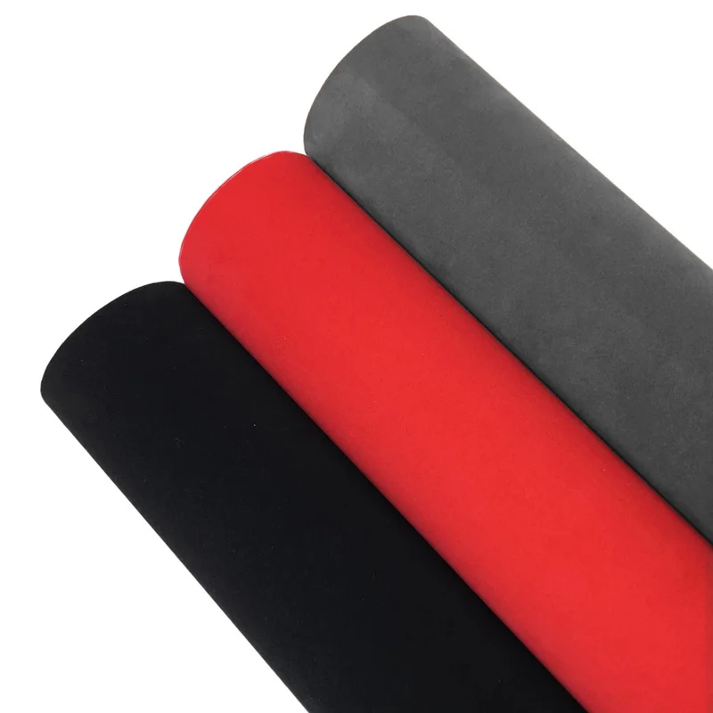 Pegatina de tela de terciopelo para coche, tejido de franela autoadhesivo, decoración Interior de coche, calcomanía, negro, gris, rojo, 20x148cm