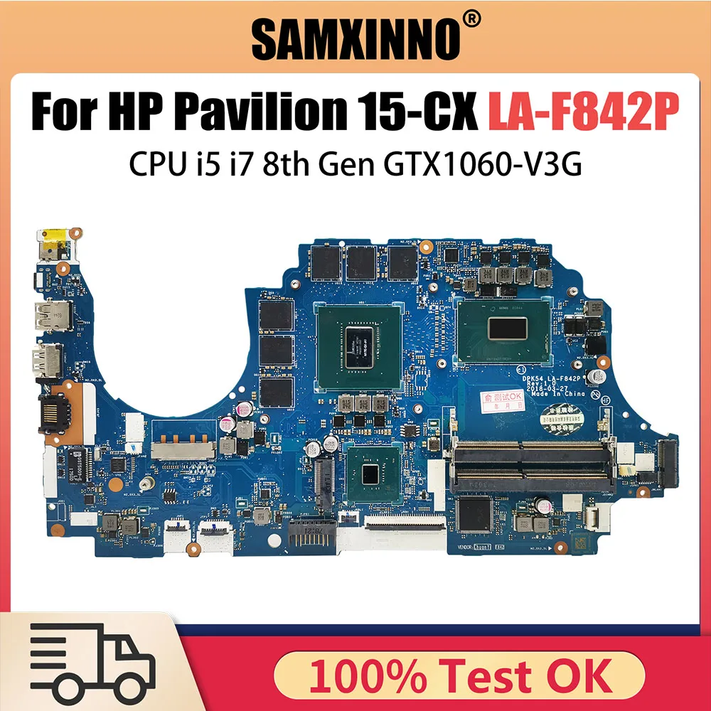 

L20304-001 L20304-501 L20304-601 Notebook Mainboard For HP 15-CX Laptop Motherboard LA-F842P With I7-8750H GTX1060