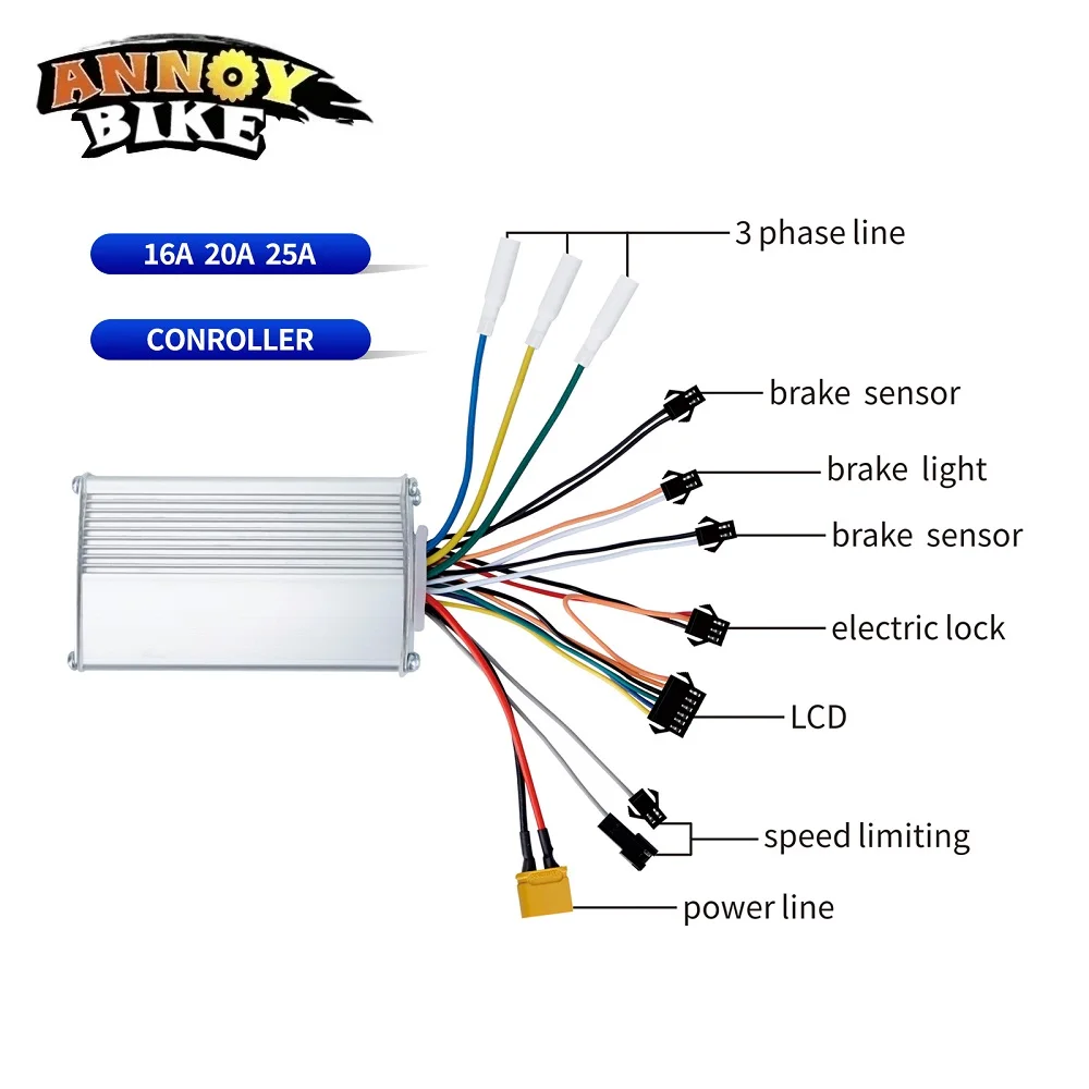 Ebike Controller LCD Display Kit With Accelerator 36V48V52V60V Electric Bike DisplayElectric Bicycle Colorful Screen Blue Screen