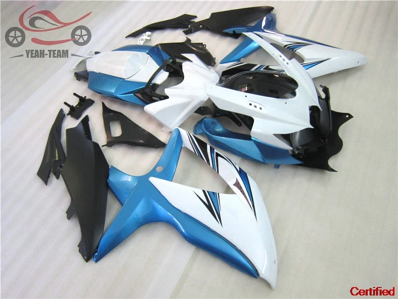 

New Customize fairing kit for SUZUKI K8 GSXR600 750 2008 2009 2010 GSXR 600 GSXR750 08 09 10 blue white fairings bodywork