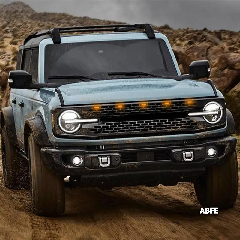 

Передние фонари для гриля Ford Bronco 2021-2023, Badlands Wildtrak Everglades, аксессуары для гриля