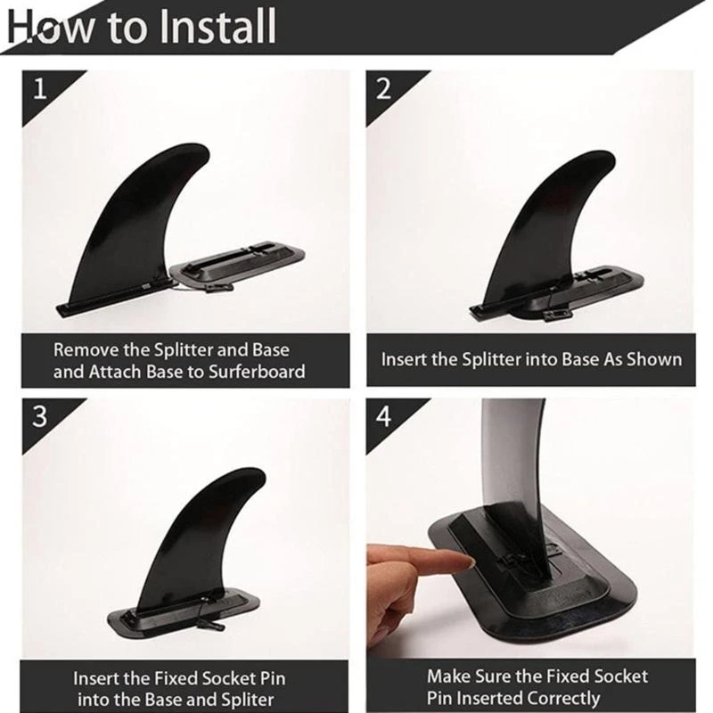 5Pcs Black Surfboard Fin Buckle Surfboard Surfing Fin Clip Water Dividers Buckle
