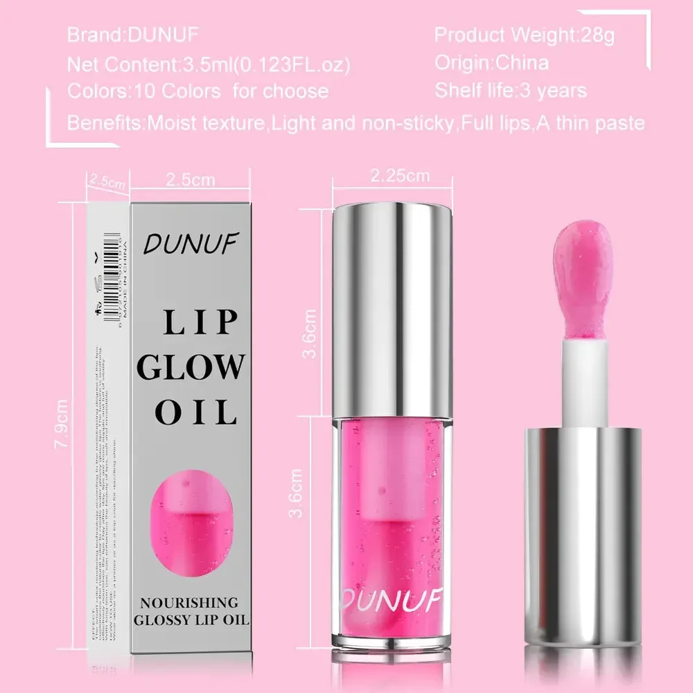 Dunuf pérola glitter lábio esmalte de longa duração hidratante plumping gloss matiz labial óleo maquiagem espelho água luz batons líquidos