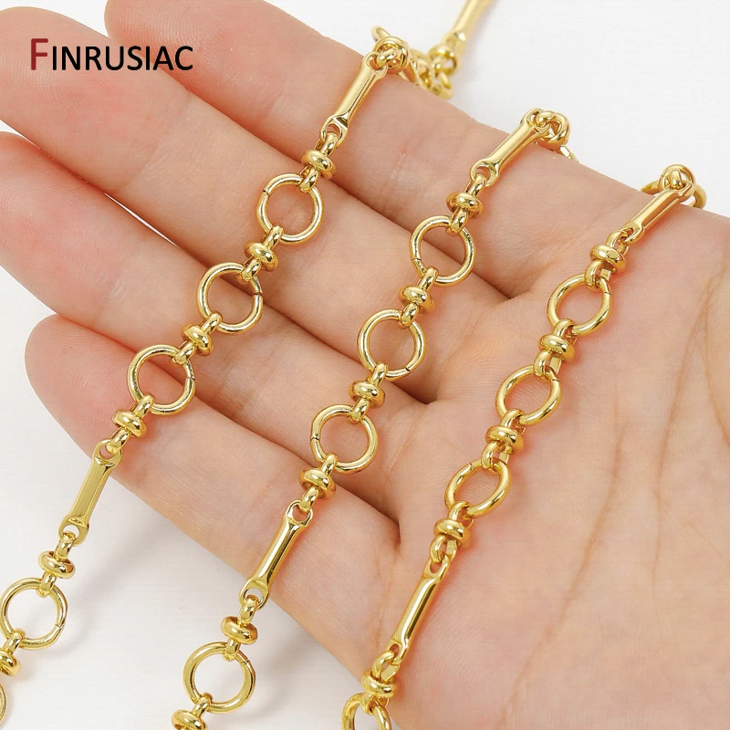 

18K Gold Plated Brass 9mm Round Chains For Jewelry Accessories,DIY Women Necklace Bracelet Jewelry Making Components
