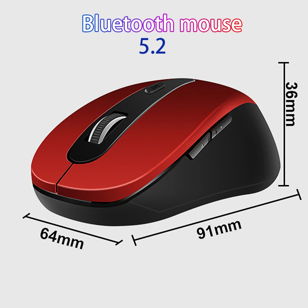 Ratón inalámbrico con Bluetooth 5,2, accesorio de 10M para win7/win8 xp, macbook, iapd, Android, Tablets, Notebook, portátil, 0-0-12