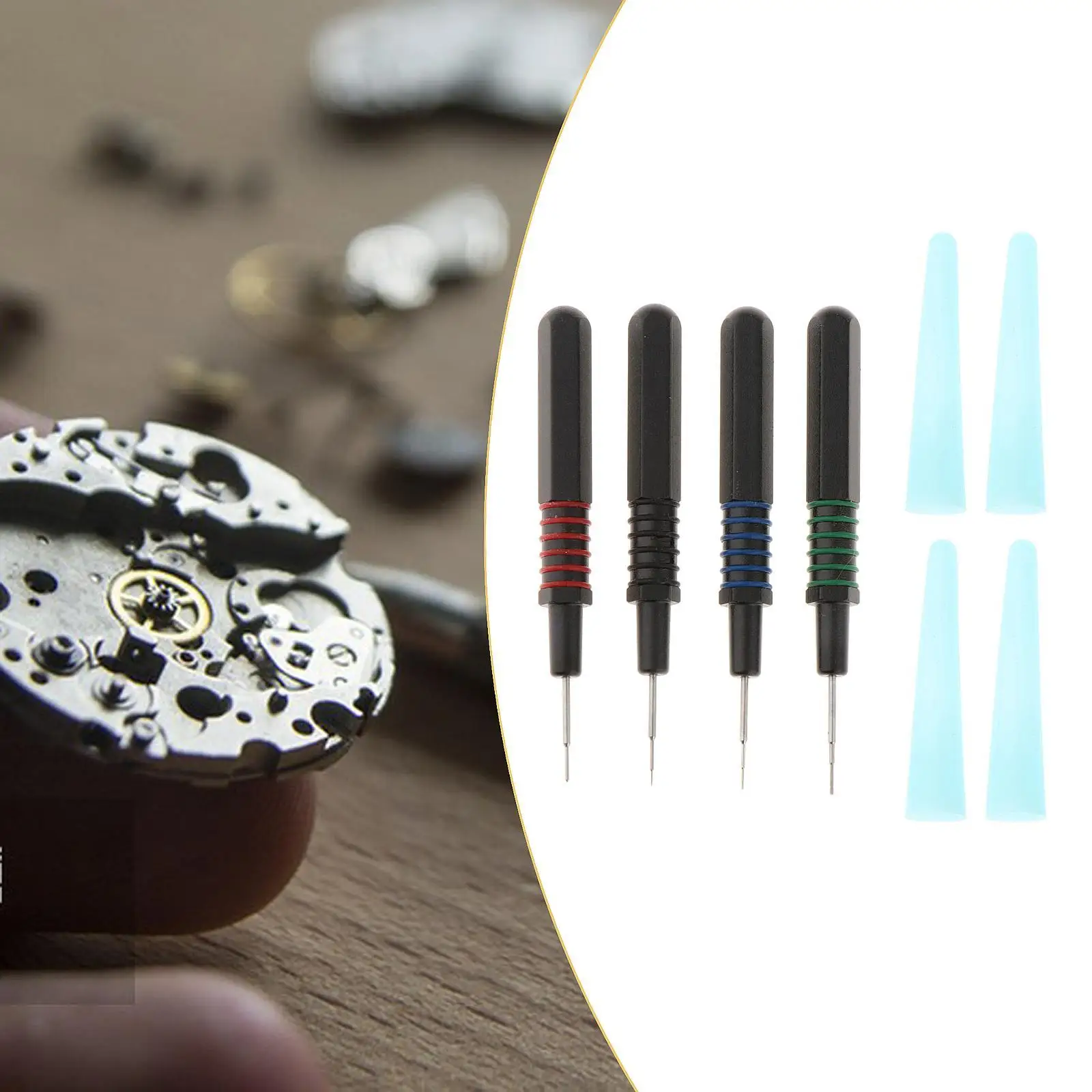 طقم مزيتة لإصلاح الساعة، مجموعة تزييت الساعات، صيانة DIY احترافية مكونة من 4 زيتات، قلم زيت لتنظيف آلات الخياطة والساعات