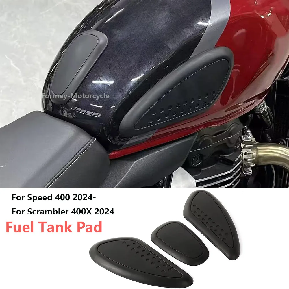 Motorcycle Side Fuel Oil Tank Pad Top Gas Protector Sticker Pads Waterproof Rubber Pad For Scrambler 400X Speed 400 2024 2025