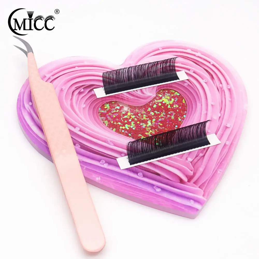 3D Heart-shaped Bling Dynamic Liquid Quicksand Acrylic Lash Pallet Board Eyelashes Extensions Magnetic Tweezer Pallet Holder