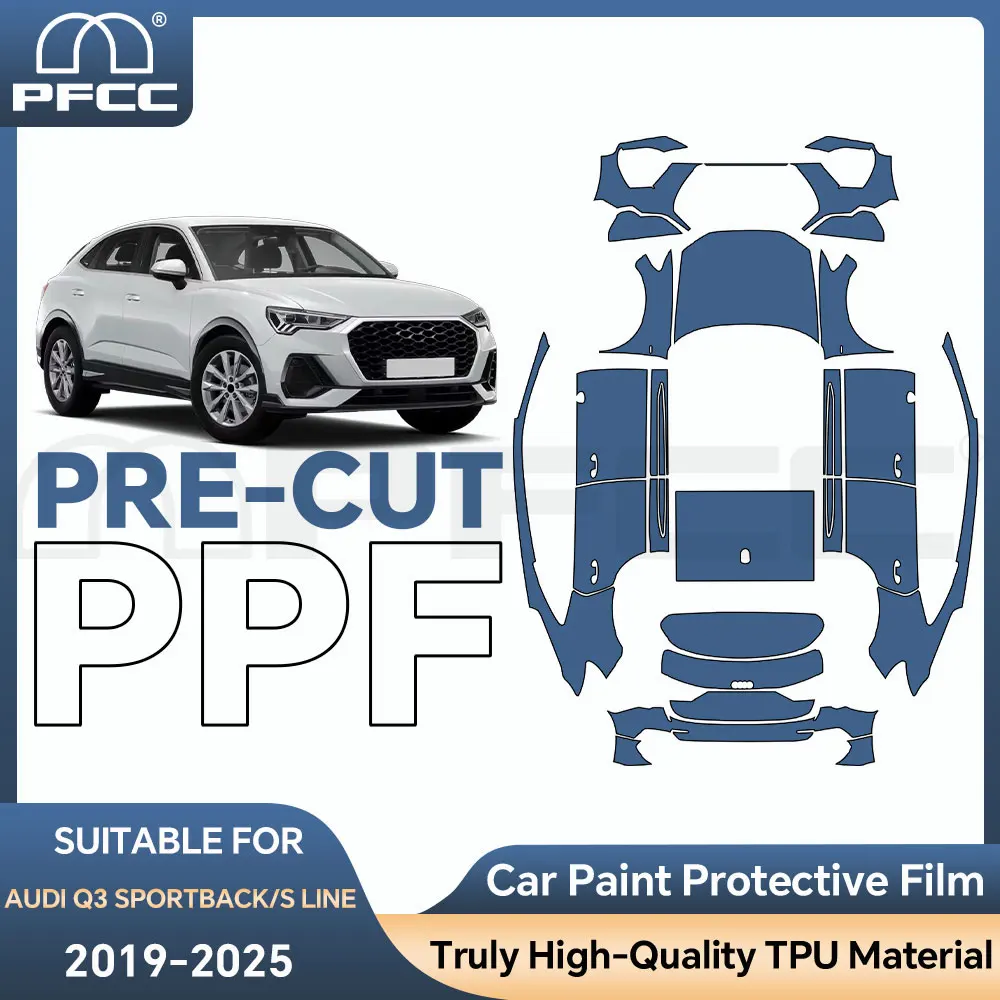

For Audi Q3 Sportback S Line 2019-2024 TPU Paint Protective Film Custom Fit Anti Scratch Self Healing Finishing Car Accessories