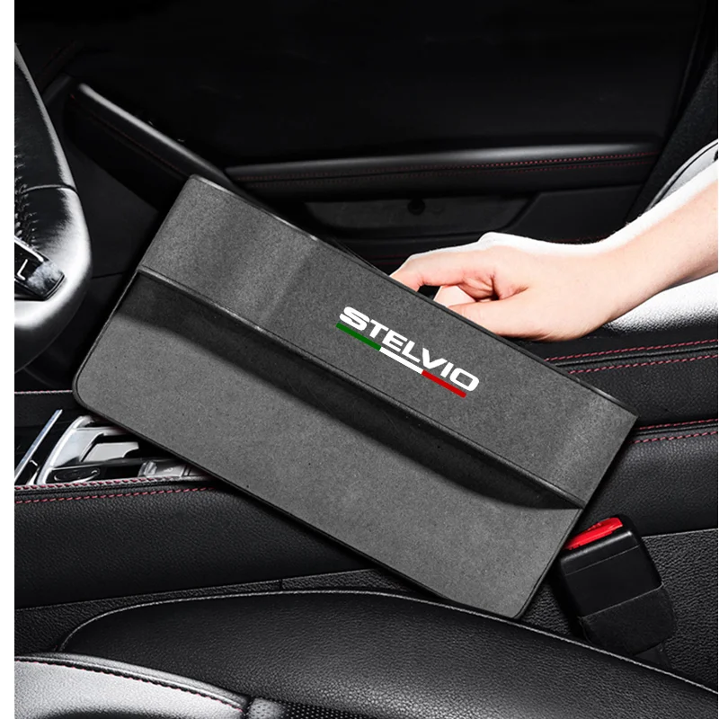 Car Seat Gap Leather Multifunctional Storag Box Auto Seat Side Crevice Storage Box For Alfa Romeo Stelvio Car Accessories