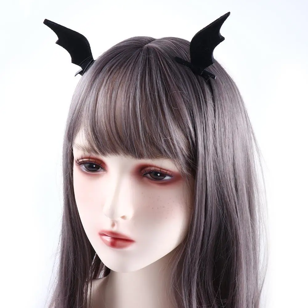 작은 사이즈 1쌍 트렌디 코스튬 소녀 할로윈 코스프레 아기 축제 헤어 클립 헤어핀 헤어 액세서리 박쥐 날개