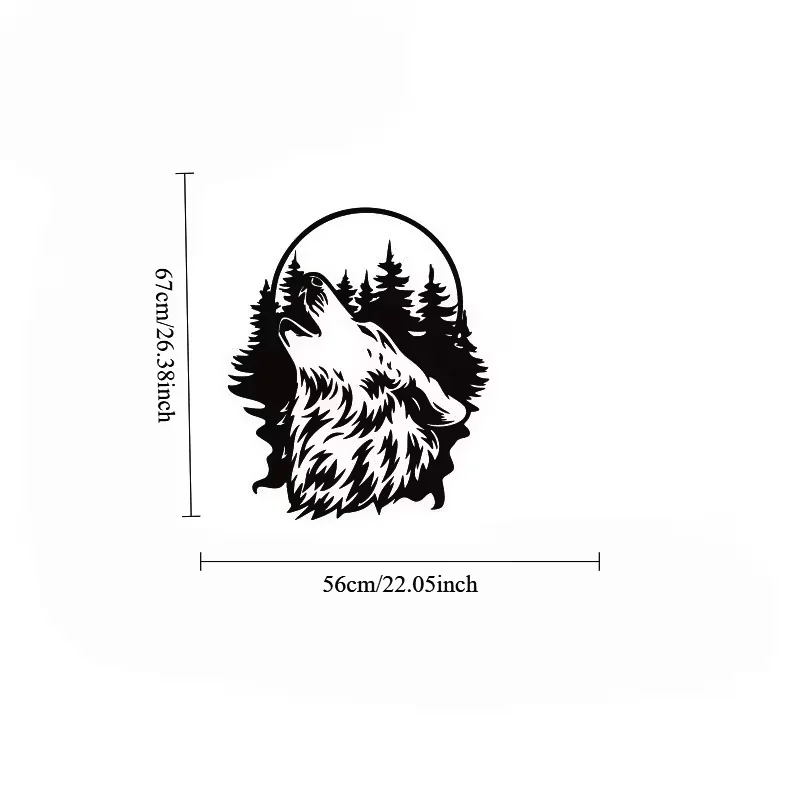 1pc Howling Wolf Car Sticker Wild Animal Forest Car Door Hood Windshield Vinyl Decor