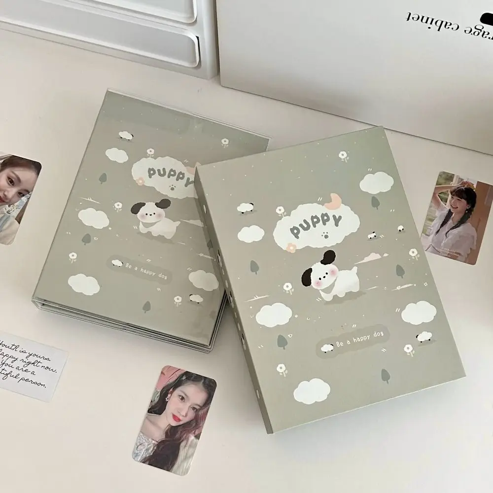 A6 INS 3/4/6 inch Small Card Storage Cartoon Puppy Photo Album Binder Photocard Collection Books Loose-leaf Photocard Holder