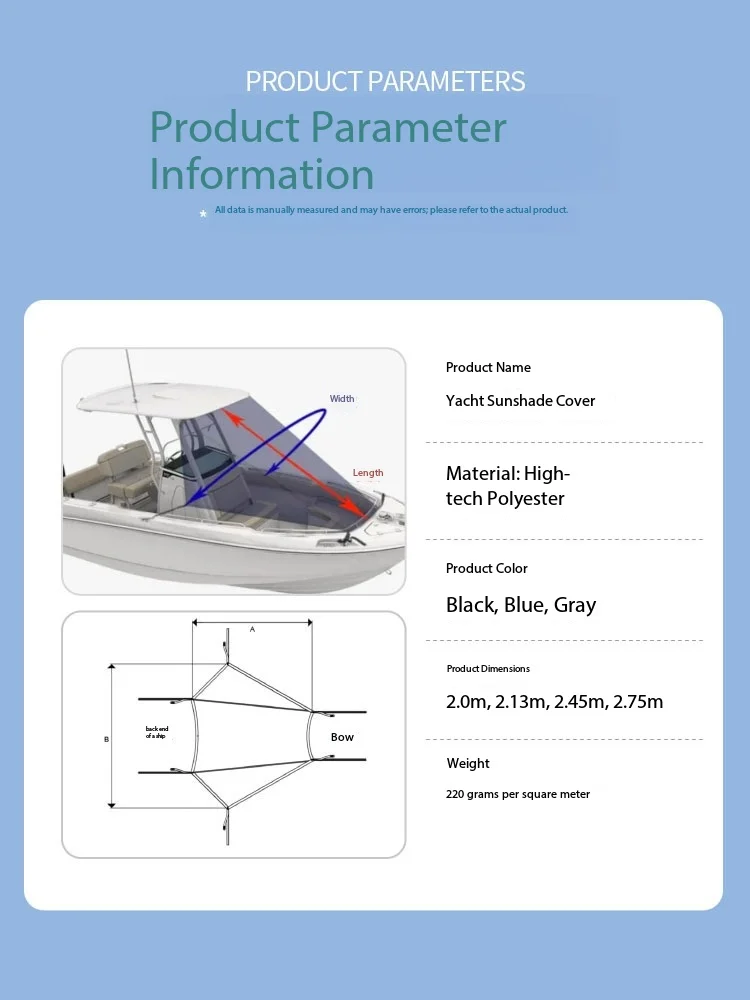 Easy-Store T-Shaped Ceiling Bow Sunscreen Awning for Yacht and Fishing Boat, Waterproof and Rainproof Canopy for Ships