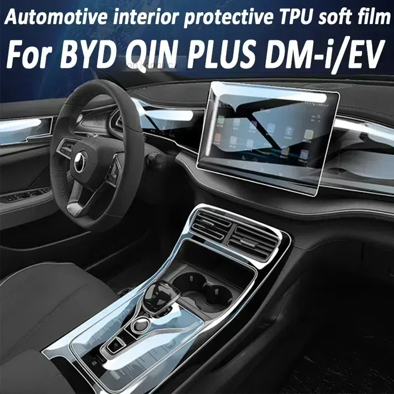 

For BYD QIN EV BEV DMI 2023 Gear Panel Navigation Automotive Interior Screen Protective Film TPU Anti-Scratch Sticker Protect