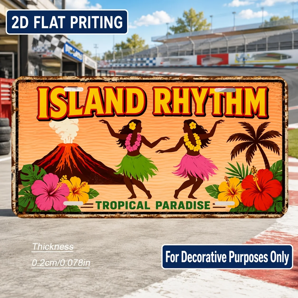 2D Flat, [2D Flat] 2D Flat Print, 1pc, Carnival Ball Themed Vintage License Plate, Home Decor, Birthday Gift, Vintage Wall Art,
