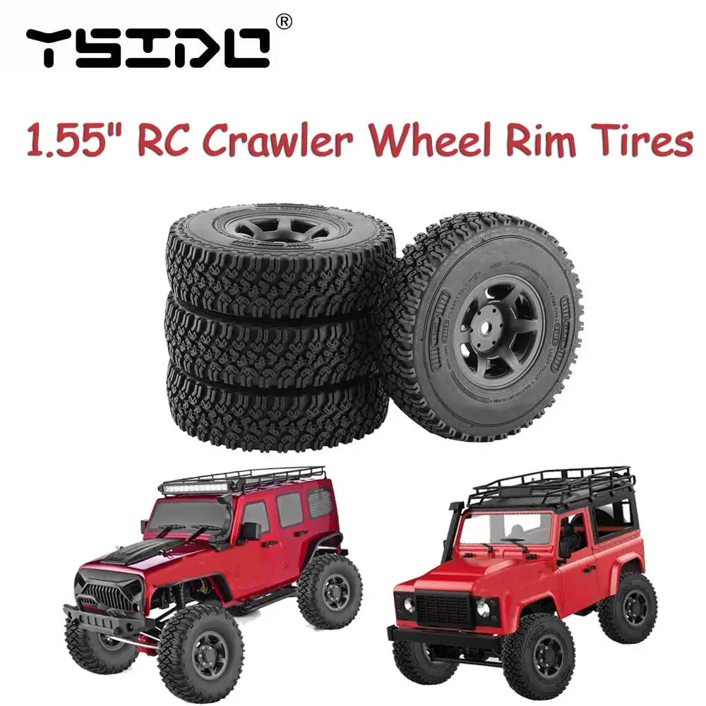 

4 шт. YSIDO 1,55 пластиковые шины с замком для колес для RC Crawler Car Axial AX90069 D90 TF2 Tamiya CC01 LC70 MST JIMNY RC шины
