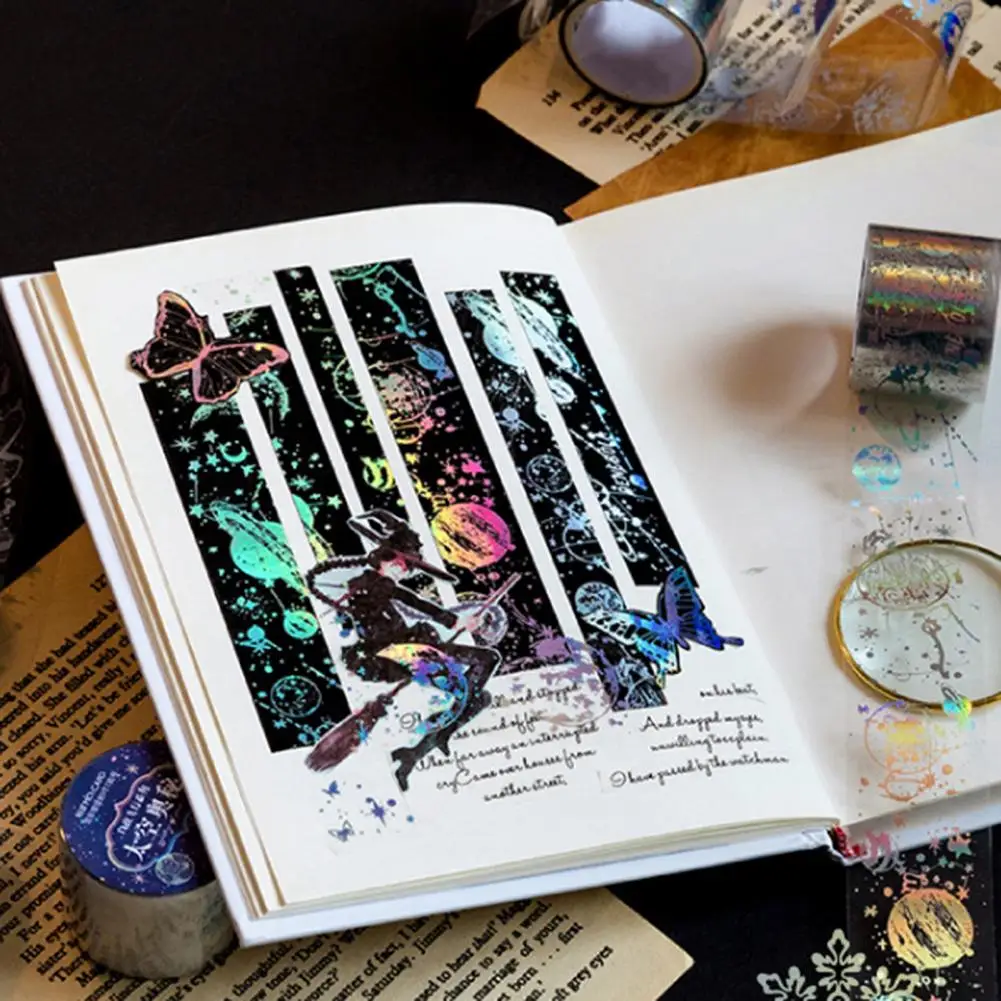 Free Cut Reliable Moon Pattern Transparent Tape Photo Album Decoration School Use