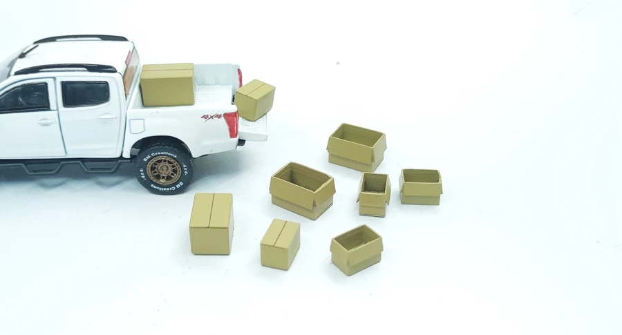 1/64 HO 1/87 Simulation Cargo Box, Cardboard Box, Express Box, Freight Train, Car Scene, Station YY030