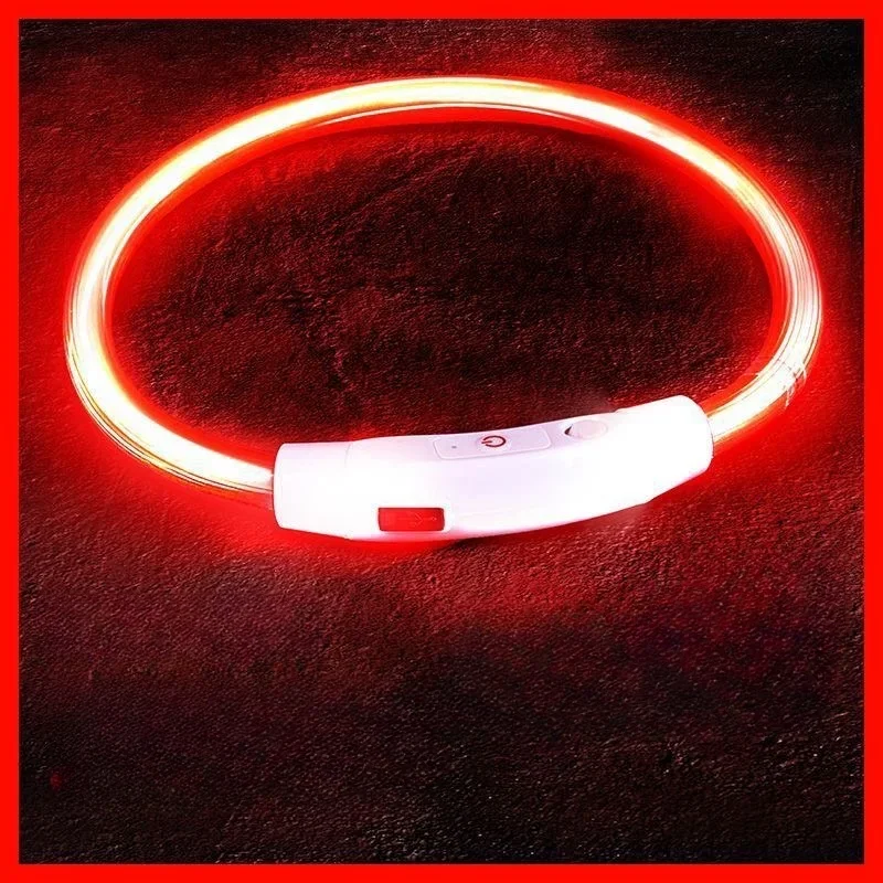 40/50/70cm Led dog collar USB rechargeable pet dog glow-in-the dark charging collar Luminous necklace collar safety night light image 4