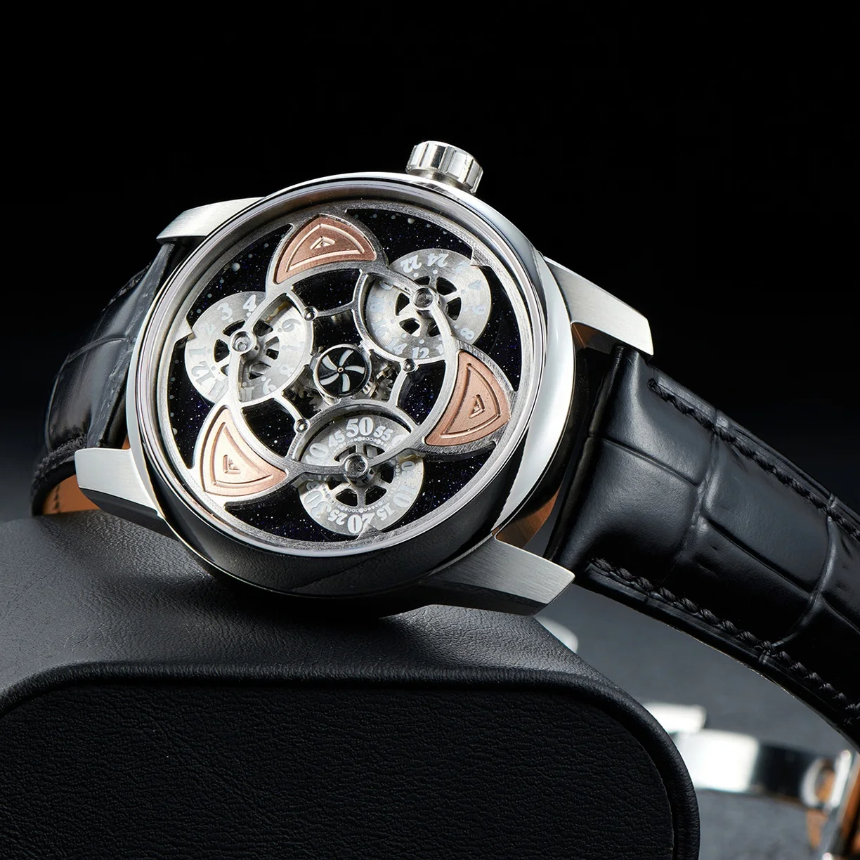 

OBLVLO мужские автоматические часы 42 мм модные механические наручные часы светящиеся 50 м водонепроницаемые сапфировые вращающиеся концептуальные циферблаты