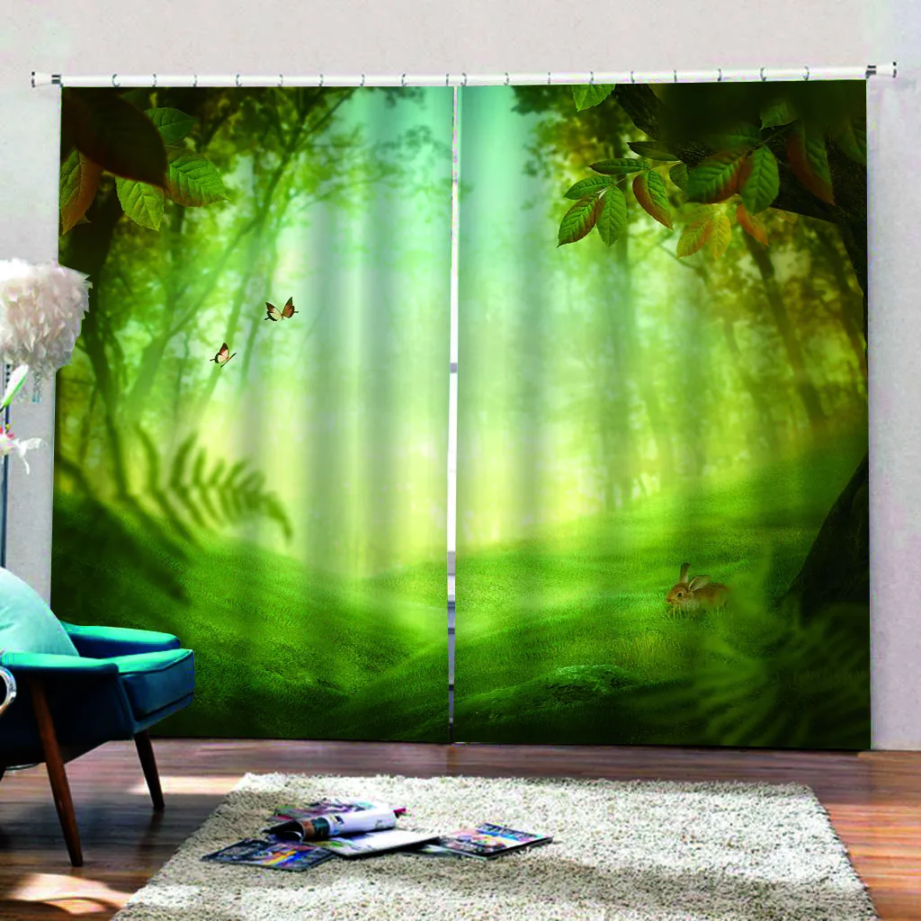 dream green curtains Luxury Blackout 3D Window Curtains For Living Room Bedroom cute cartoon boy girl bedroom