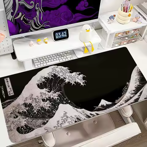 black and white wave Mouse Pad 900x400MM Large Gaming Mousepad Keyboard Gamer Rubber Anti-wrinkle Anti-Slip Bottom Desk Mat