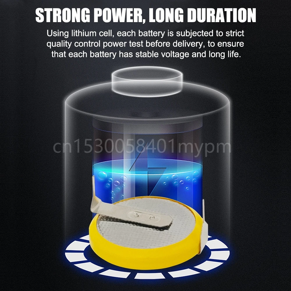 10 Buah Dewtox CR2032 3V Baterai Lithium Sejalan Baterai Pin Solder Horisontal untuk Baterai Mainan Remote Control Elektronik