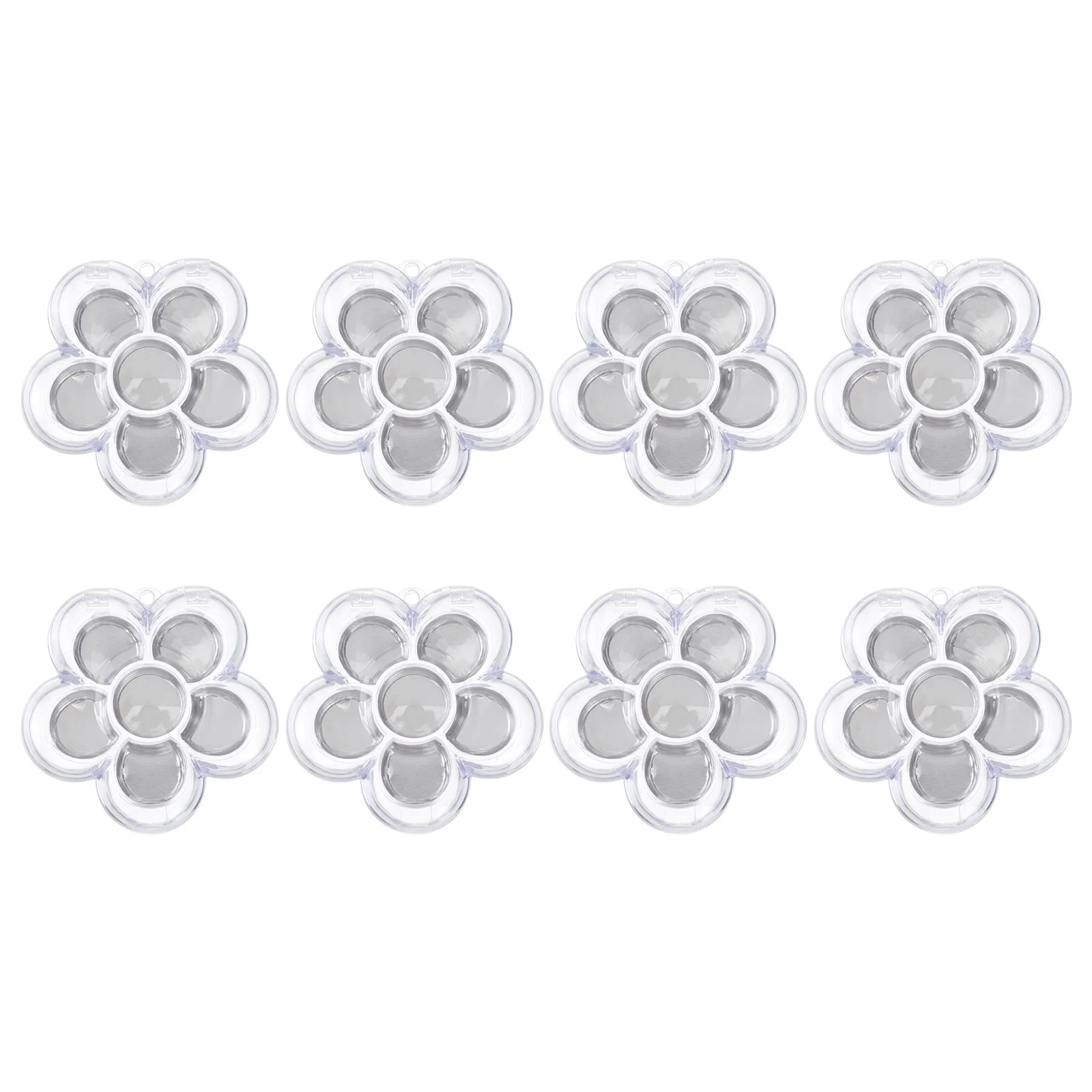 

8pcs 6-Grid Transparent Refillable Makeup Sub Box For Eyeshadow Lipstick Blusher Travel Containers Diy Organizer