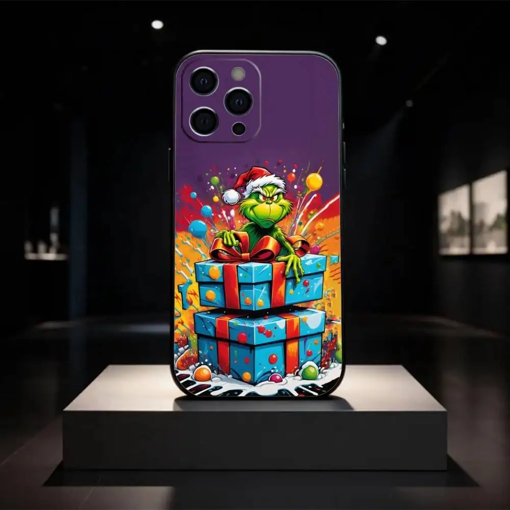 C-Christmas G-Green M-Monsters جراب هاتف سيليكون ناعم لهاتف آيفون 17 16 15 14 13 12 11 X XR Plus Pro Max Plus #6