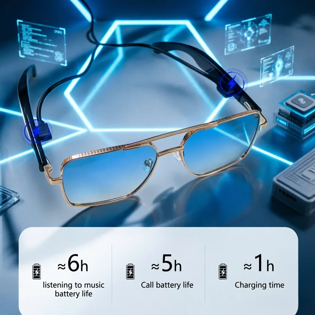 

AI Smart Glasses 2 in 1 Wireless Bluetooth Earphone HD Call Remote Photography Touch Control Sunglasses