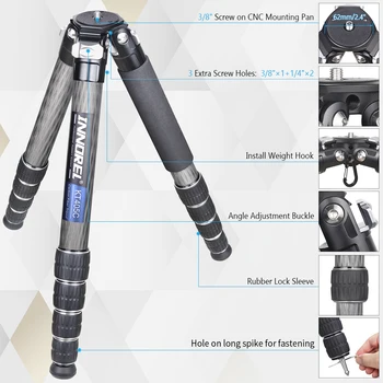 DSLR 카메라용 탄소 섬유 삼각대, KT365C, KT405C, 10 레이어, 5 섹션 헤비 듀티 스탠드, 저중력 볼헤드, 짧은 중앙 기둥 Best5 DSLR 카메라용 탄소 섬유 삼각대, KT365C, KT405C, 10 레이어, 5 섹션 헤비 듀티 스탠드, 저중력 볼헤드, 짧은 중앙 기둥 Best5