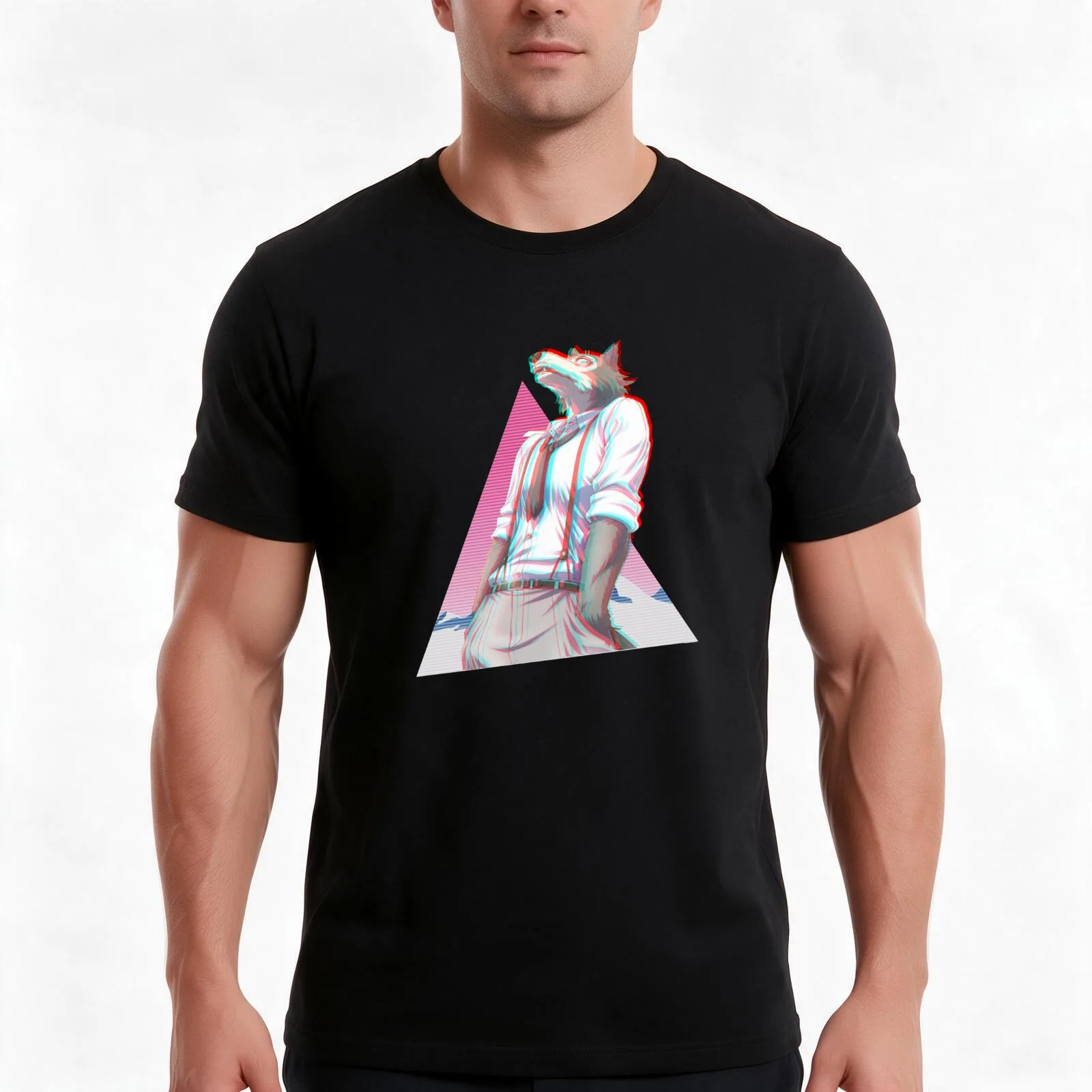 Beastars T-Shirt, Summer Casual Cotton Tee, Oversized Streetwear Tops, Vintage Graphic Print, Loose Fit Short Sleeve