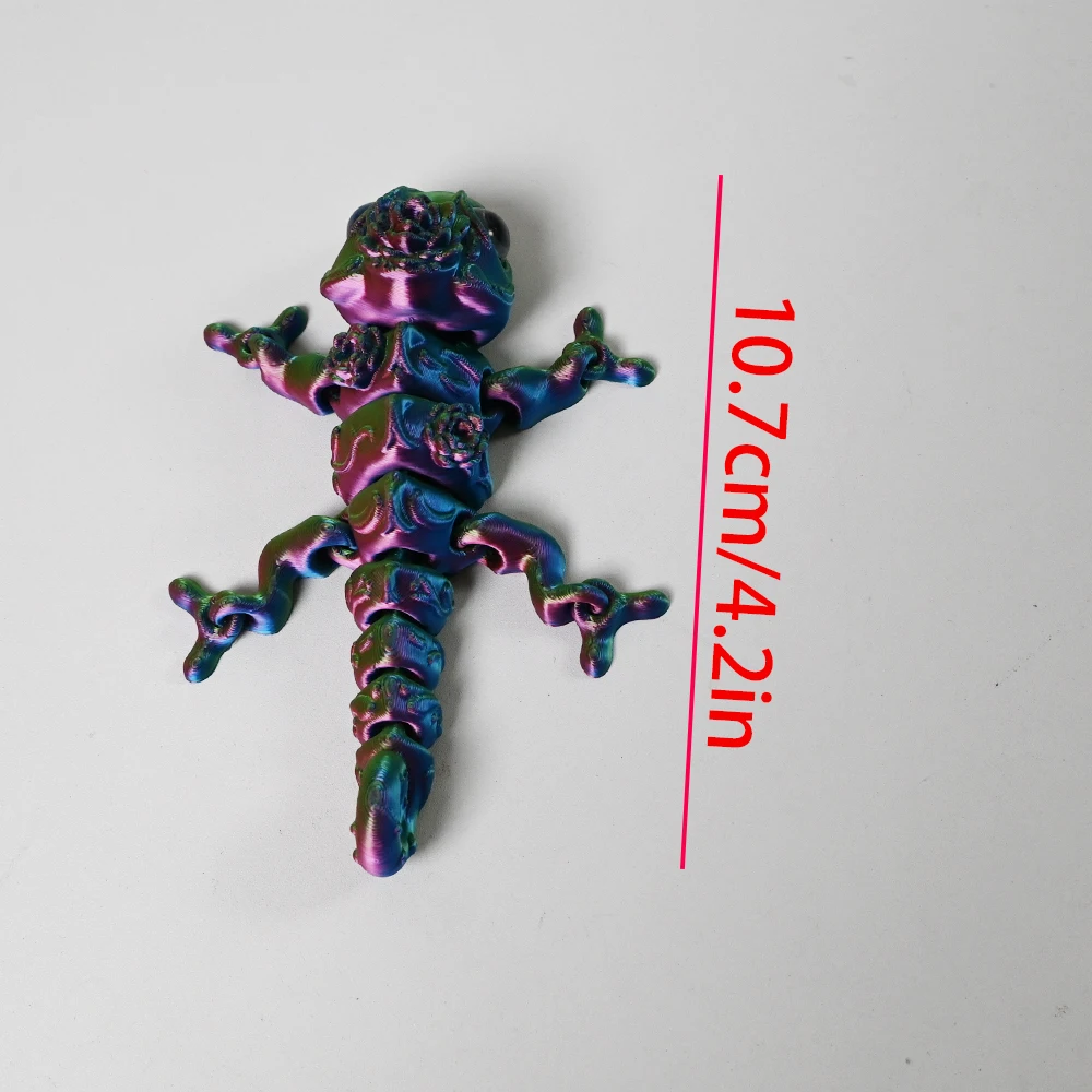 3D Printing Chameleon Figures Multi-joint Movable Simulation Eyes for Home Accessories Kids Gift Living Room Decoration