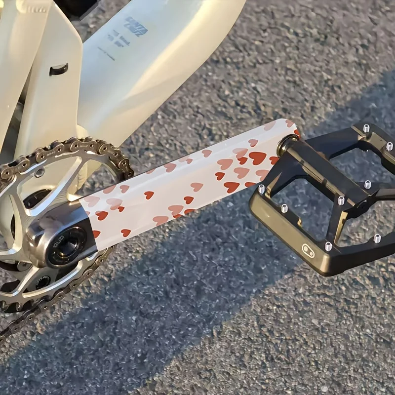 

2Pcs Cream Brown Heart Crank Decals Waterproof For MTB Road Bike