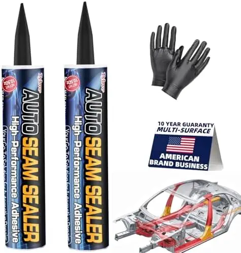 

Черный герметик для швов 10,5 унций (2 упаковки) – для ремонта кузова автомобиля, предотвращения ржавчины и протечек – водостойкий клей, пригодный для покраски