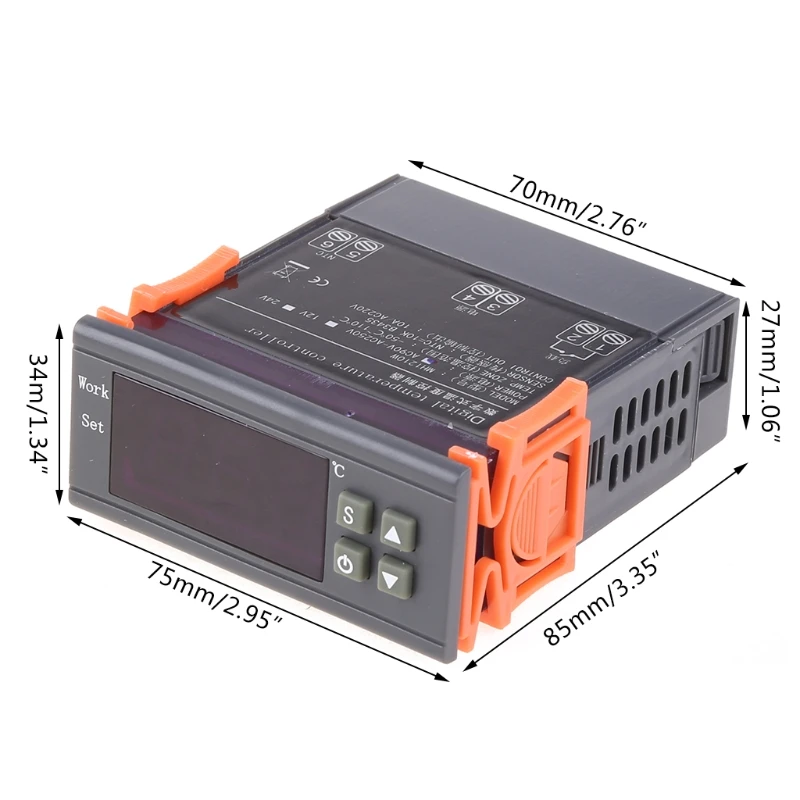 Cyfrowy regulator temperatury LED Termostat Celsjusza czujnikiem Sterowanie grzejnikiem 90-250 V Nadaje się do zastosowań