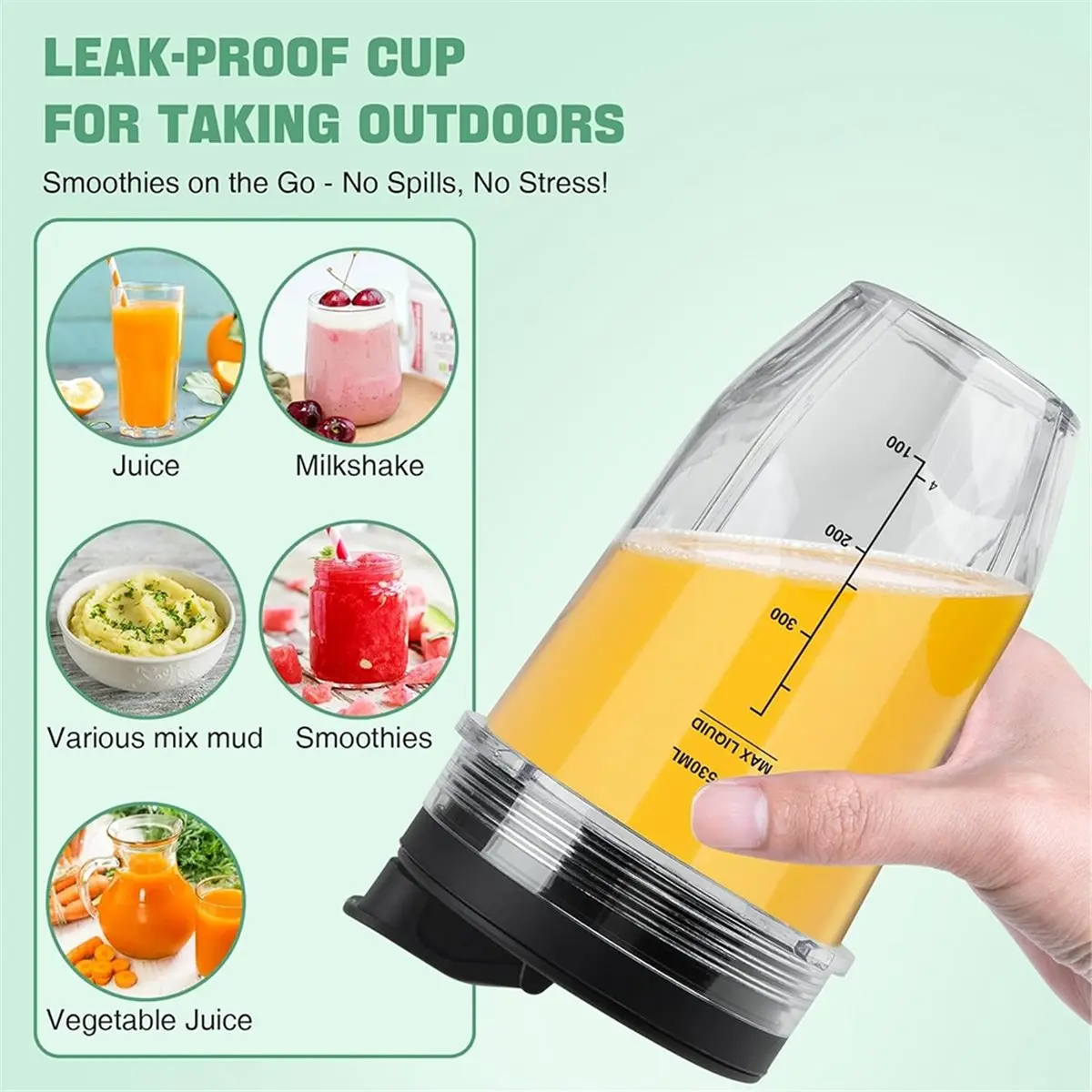 2-Pack 18oz Blender Cups, with Sip/Seal Lid, Cleaning Brush & 24pcs Writable Labels for BN401/BN751/BN801/BN800/BL450