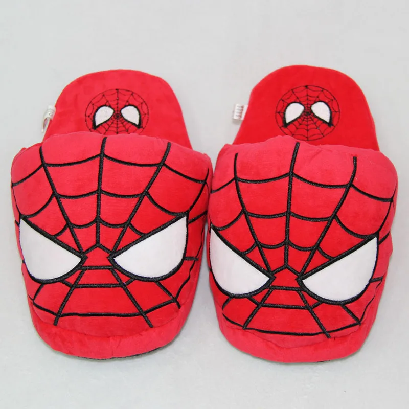 Marvel Spiderman Cartoon Shoes Batman Plush Slippers Cosplay Anime Warm Half Shoes Indoor Floor Homewear Shoes Party Gift