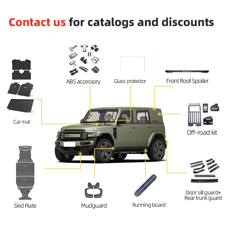 Car Accessories for Chery Icar V23 Side Bag Truck Bed Rack Basket Single Side Step Ladder Skid Plate Side Interior Exterior Kit