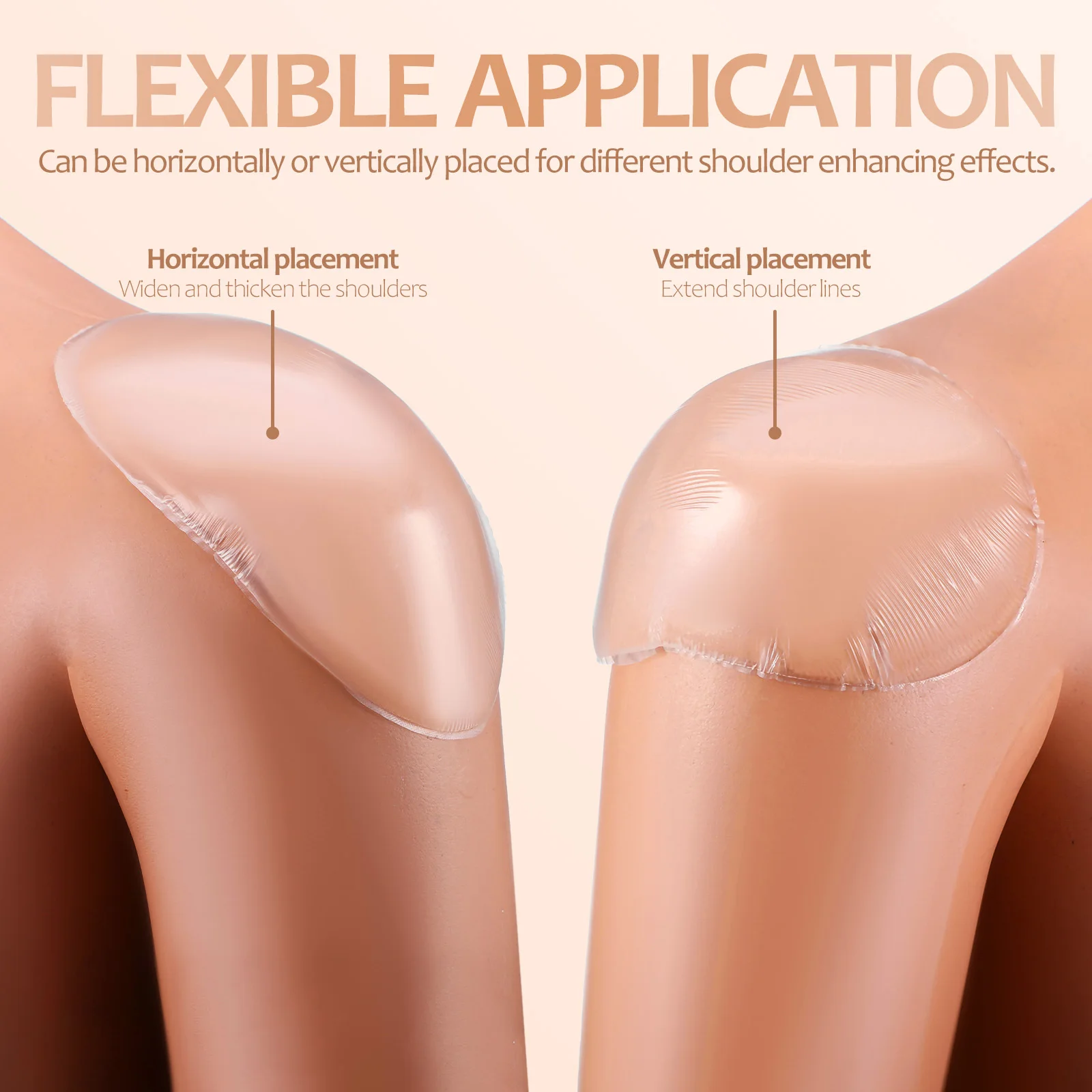 

4 Pairs Silicone Pads Invisible Adhesive Non-Slip Shoulder Enhancer For Women Reusable Posture Correction Shoulder
