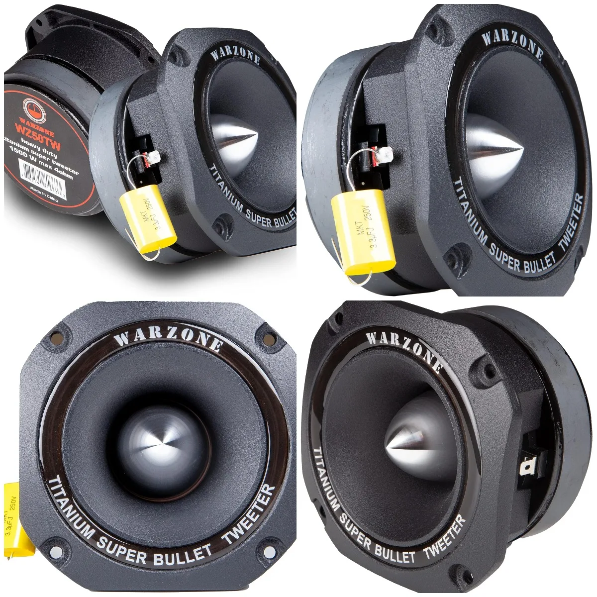 

1x WZ50TW 1500 Вт Титановый супер твитер 4-омный автомобильный динамик (черный)