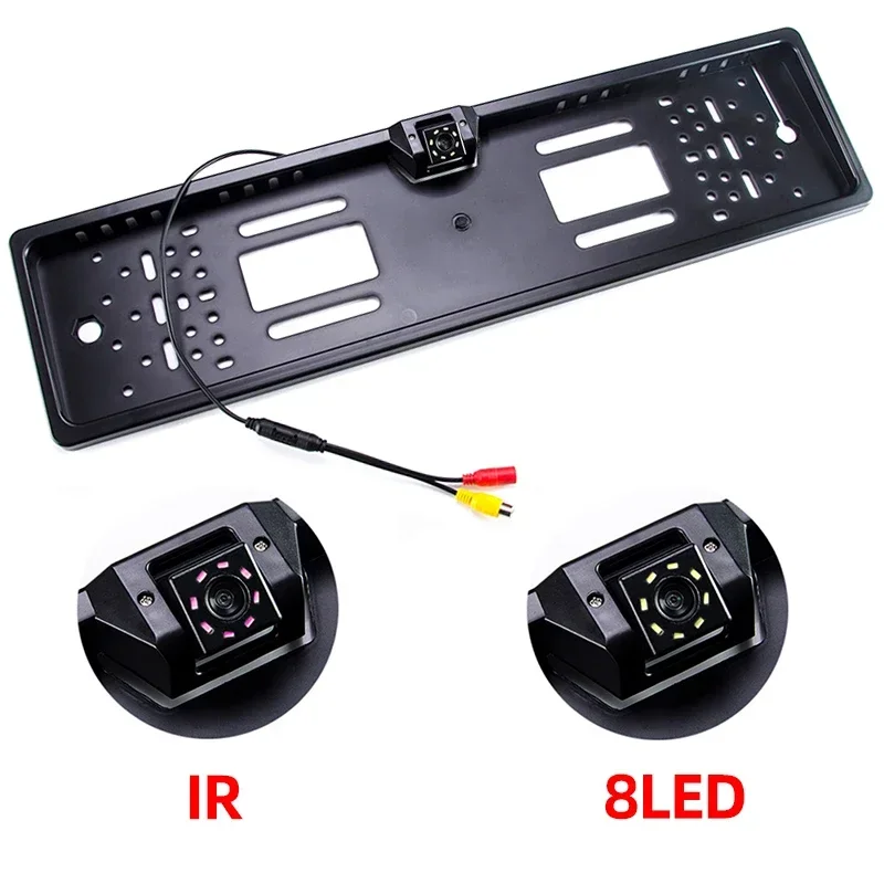 Bileeko EU License Plate Frame Rear View Backup Camera: Waterproof, LED Night Vision for Reverse