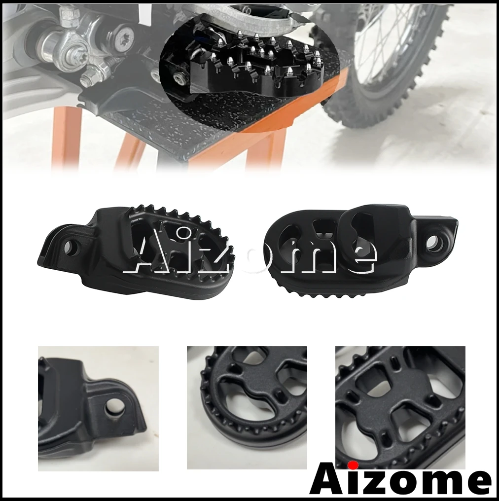 1 Pair Motocross Foot Rest FootPegs For EXC 200 300 350 380 400 450 500 525 530 FREERIDE 250R 300 1290 SUPER ADVERNTURE R /T/S - view 3