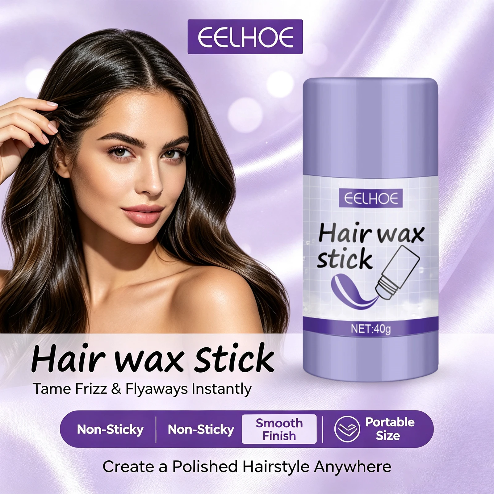 Flyaway Hair Wax Stick for Flyaways Hair Control Edge Styling Adds Shine Tames Frizz and Baby Hair Body Cream Stick Wax Stick