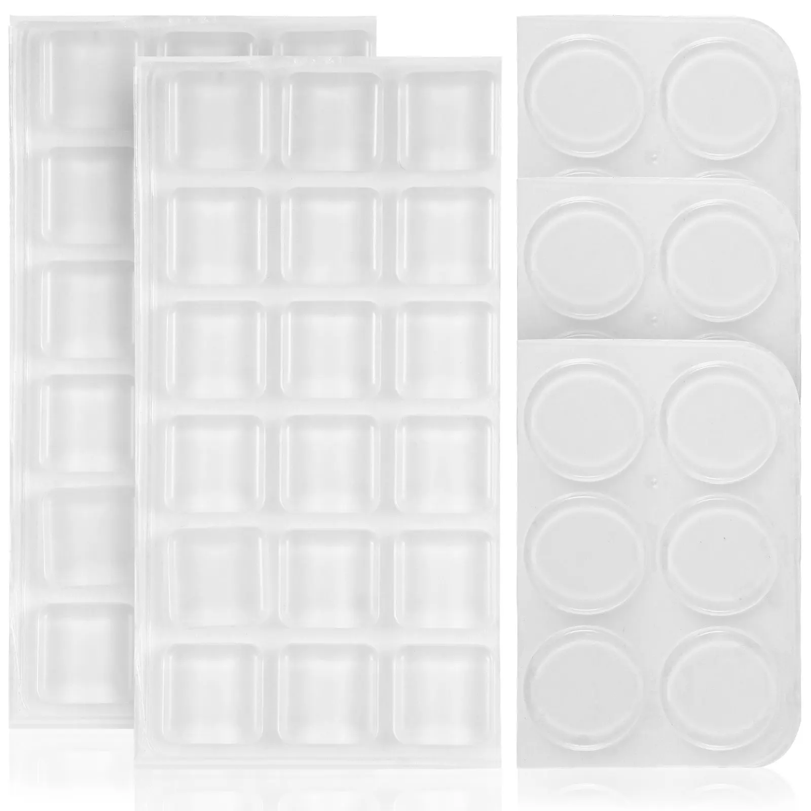 54Pcs Anti-Collision Silicone Door Bumpers Clear Cabinet Door Protectors Adhesive Pads for Furniture Drawers Cabinets Noise
