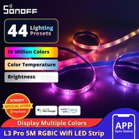 SONOFF L3 Pro 5M RGBIC Wifi Smart LED Strip Lights 16.4Ft Wireless Remote Voice/ Local Control Type C DC5V Adapter Smart Home